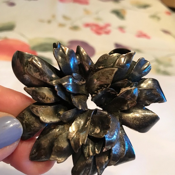 BRUTALIST LARGE METAL FLOWER VINTAGE LATE 1940s - Picture 3 of 10